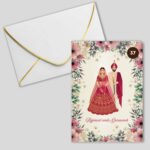 Pink Floral Couple Wedding Invitation – 37